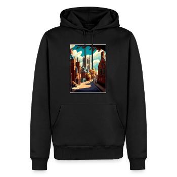 Richmond England Yorkshire Vintage Reiseposter - Männer Premium Bio Hoodie - Schwarz - Vorne - Nico (187cm)