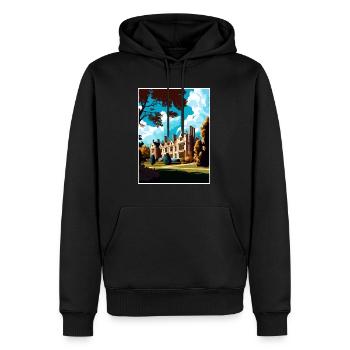 Anglesey Abbey Dekoration Vintage Reiseposter - Männer Premium Bio Hoodie - Schwarz - Vorne - Nico (187cm)
