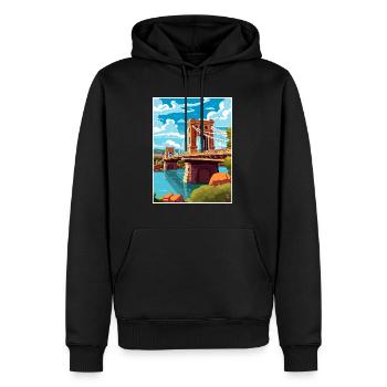 Bristol England Brücke Vintage Reiseposter WPA - Männer Premium Bio Hoodie - Schwarz - Vorne - Nico (187cm)