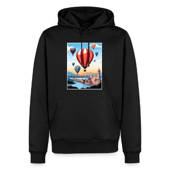 Bristol England Brücke Vintage Reiseposter WPA - Männer Premium Bio Hoodie - Schwarz - Vorne - Nico (187cm)
