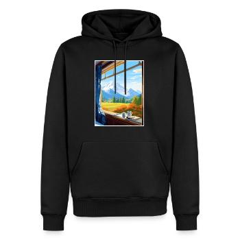 Orient Express Europa Deko Vintage Reiseposter - Männer Premium Bio Hoodie - Schwarz - Vorne - Nico (187cm)