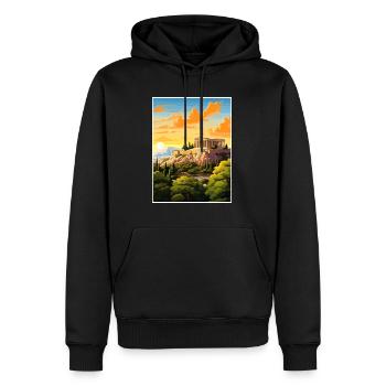 Athens Greece Decoration Vintage Travel Poster WPA - Men’s Premium Organic Hoodie - black - Front - Nico (187cm)