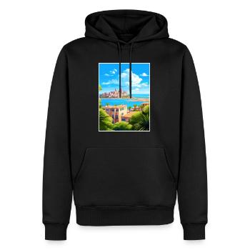 Palma de Majorque Espagne Vintage voyage affiche WPA - Sweat à capuche Premium bio Homme - noir - Devant - Nico (187cm)