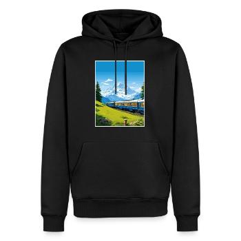 Orient Express Europa Deko Vintage Reiseposter - Männer Premium Bio Hoodie - Schwarz - Vorne - Nico (187cm)