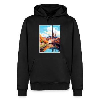 Amiens Frankreich Vintage Reiseposter WPA Souvenir - Männer Premium Bio Hoodie - Schwarz - Vorne - Nico (187cm)