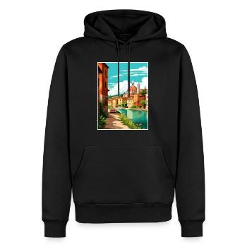 Vérone Italie Décoration Vintage Voyage Affiche WPA - Sweat à capuche Premium bio Homme - noir - Devant - Nico (187cm)