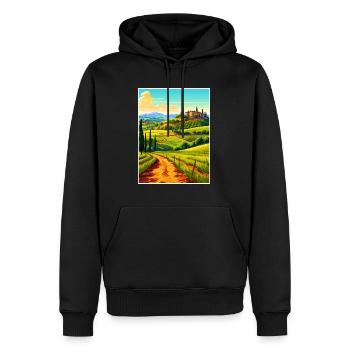 Toscane Italie Décoration Vintage Voyage Affiche WPA - Sweat à capuche Premium bio Homme - noir - Devant - Nico (187cm)