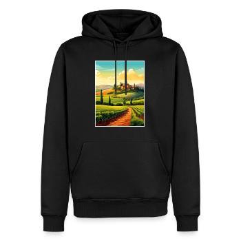 Toscane Italie Décoration Vintage Voyage Affiche WPA - Sweat à capuche Premium bio Homme - noir - Devant - Nico (187cm)