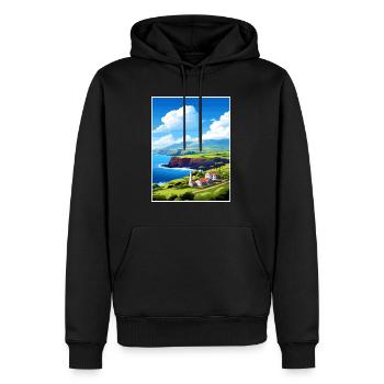 Affiche de voyage Vintage de l’île de Santa Maria au Portugal - Sweat à capuche Premium bio Homme - noir - Devant - Nico (187cm)