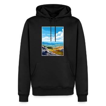 Serra Da Estrela Portugal Affiche de voyage Vintage - Sweat à capuche Premium bio Homme - noir - Devant - Nico (187cm)