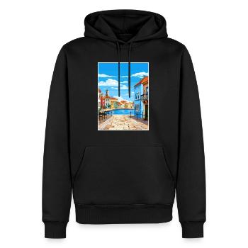 Aveiro Portugal Vintage Reiseposter WPA Souvenir - Männer Premium Bio Hoodie - Schwarz - Vorne - Nico (187cm)