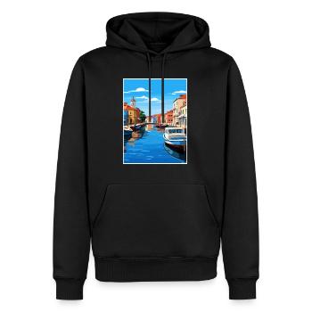 Aveiro Portugal Vintage Reiseposter WPA Souvenir - Männer Premium Bio Hoodie - Schwarz - Vorne - Nico (187cm)