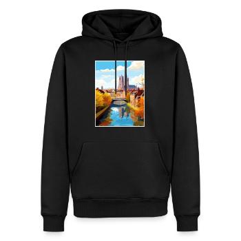 Amiens Frankreich Vintage Reiseposter WPA Souvenir - Männer Premium Bio Hoodie - Schwarz - Vorne - Nico (187cm)