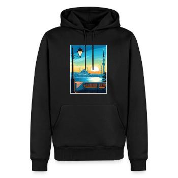 Istanbul Décoration Turquie Vintage Affiche De Voyage - Sweat à capuche Premium bio Homme - noir - Devant - Nico (187cm)