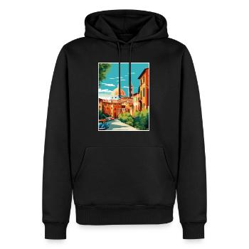 Vérone Italie Décoration Vintage Voyage Affiche WPA - Sweat à capuche Premium bio Homme - noir - Devant - Nico (187cm)