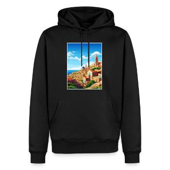 Malta Vintage Reiseposter WPA Souvenir - Männer Premium Bio Hoodie - Schwarz - Vorne - Nico (187cm)