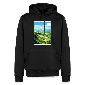 Vallée du Douro Portugal Vintage Travel Poster WPA - Sweat à capuche Premium bio Homme - noir - Devant - Nico (187cm)