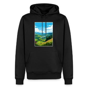 Vallée du Douro Portugal Vintage Travel Poster WPA - Sweat à capuche Premium bio Homme - noir - Devant - Nico (187cm)