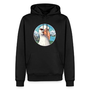Albatross Watercolor Cartoon Kawaii Pet Animal Col - Men’s Premium Organic Hoodie - black - Front - Nico (187cm)