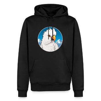 Cacatoès aquarelle dessin animé kawaii animal de compagnie animal Colo - Sweat à capuche Premium bio Homme - noir - Devant - Nico (187cm)