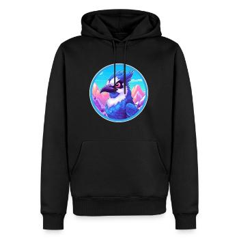 Blue Jay Watercolor Cartoon Kawaii Pet Animal Colo - Men’s Premium Organic Hoodie - black - Front - Nico (187cm)