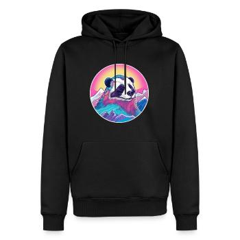 Blaireau Aquarelle Dessin Animé Kawaii Animal De Compagnie Colorf - Sweat à capuche Premium bio Homme - noir - Devant - Nico (187cm)