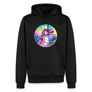 Anaconda Aquarelle Dessin Animé Kawaii Animal Animal Colo - Sweat à capuche Premium bio Homme - noir - Devant - Nico (187cm)
