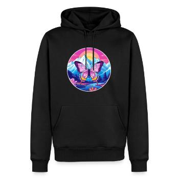 Schmetterling Aquarell Karikatur Kawaii Haustier Tier Col - Männer Premium Bio Hoodie - Schwarz - Vorne - Nico (187cm)