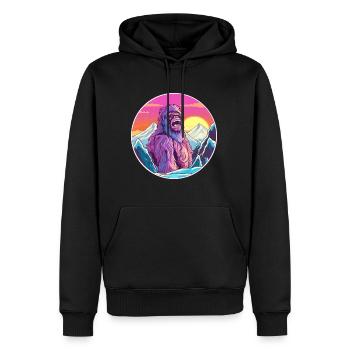 Big Foot Watercolor Cartoon Kawaii Pet Animal Colo - Men’s Premium Organic Hoodie - black - Front - Nico (187cm)