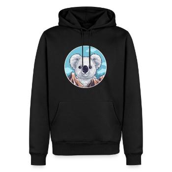 Koala Aquarell Karikatur Kawaii Haustier Tier Farbefu - Männer Premium Bio Hoodie - Schwarz - Vorne - Nico (187cm)