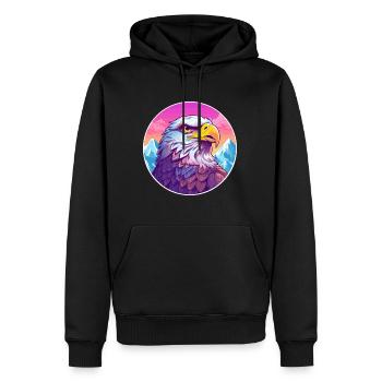 Faucon Aquarelle Dessin Animé Kawaii Animal De Compagnie Colorf - Sweat à capuche Premium bio Homme - noir - Devant - Nico (187cm)
