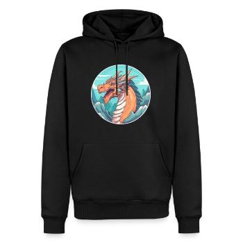 Dragon Aquarelle Dessin Animé Kawaii Animal De Compagnie Colorf - Sweat à capuche Premium bio Homme - noir - Devant - Nico (187cm)