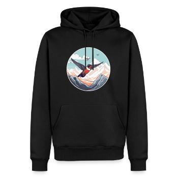 Colibri Aquarelle Dessin Animé Kawaii Animal De Compagnie C - Sweat à capuche Premium bio Homme - noir - Devant - Nico (187cm)