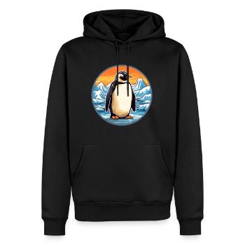 Pingouin Aquarelle Dessin Animé Kawaii Animal De Compagnie Animal Couleur - Sweat à capuche Premium bio Homme - noir - Devant - Nico (187cm)