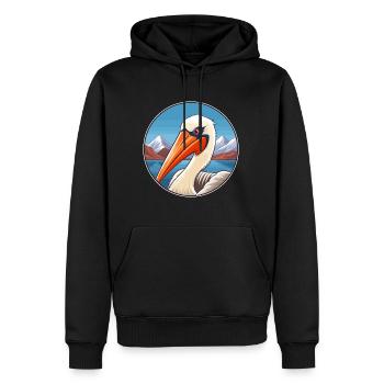 Pélican Aquarelle Dessin Animé Kawaii Animal De Compagnie Animal Couleur - Sweat à capuche Premium bio Homme - noir - Devant - Nico (187cm)