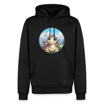 Tortue Aquarelle Dessin Animé Kawaii Animal De Compagnie Colorf - Sweat à capuche Premium bio Homme - noir - Devant - Nico (187cm)