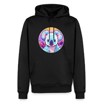 Koala Aquarell Karikatur Kawaii Haustier Tier Farbefu - Männer Premium Bio Hoodie - Schwarz - Vorne - Nico (187cm)