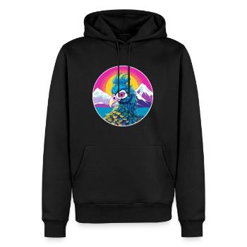Paon Aquarelle Dessin Animé Kawaii Animal De Compagnie Animal Couleur - Sweat à capuche Premium bio Homme - noir - Devant - Nico (187cm)