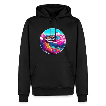 Schlange Aquarell Karikatur Kawaii Haustier Tier Farbefu - Männer Premium Bio Hoodie - Schwarz - Vorne - Nico (187cm)