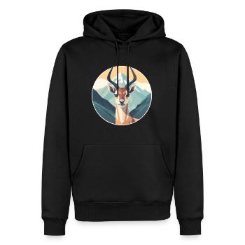 Antilope aquarelle dessin animé kawaii animal animal Colo - Sweat à capuche Premium bio Homme - noir - Devant - Nico (187cm)