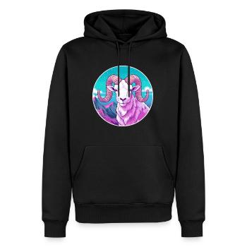Widder Aquarell Karikatur Kawaii Haustier Tier Bunt - Männer Premium Bio Hoodie - Schwarz - Vorne - Nico (187cm)