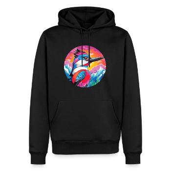 Specht Aquarell Karikatur Kawaii Haustier Tier Co - Männer Premium Bio Hoodie - Schwarz - Vorne - Nico (187cm)