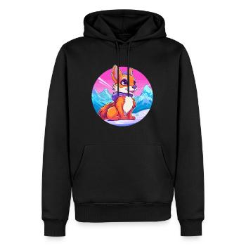 Squirrel Watercolor Cartoon Kawaii Pet Animal Colo - Men’s Premium Organic Hoodie - black - Front - Nico (187cm)