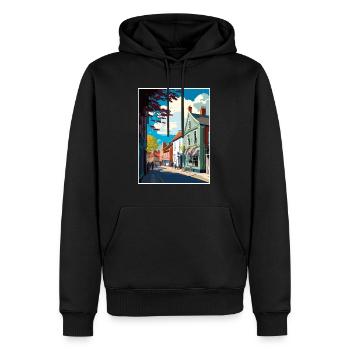 Faversham Angleterre Kent Vintage voyage affiche WPA - Sweat à capuche Premium bio Homme - noir - Devant - Nico (187cm)