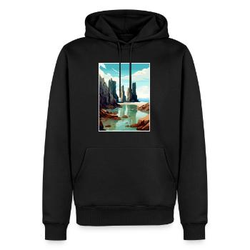 Isle Of Lewis Schottland Vintage Reiseposter WPA - Männer Premium Bio Hoodie - Schwarz - Vorne - Nico (187cm)