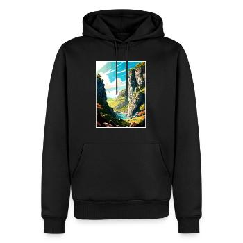 Cheddar Gorge England Vintage Reiseposter WPA - Männer Premium Bio Hoodie - Schwarz - Vorne - Nico (187cm)