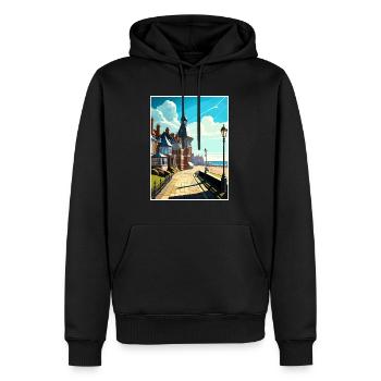 Herne Bay Angleterre Kent Vintage voyage affiche WPA - Sweat à capuche Premium bio Homme - noir - Devant - Nico (187cm)