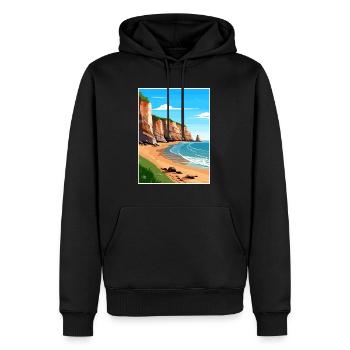 Torquay Cliffs England Vintage Reiseposter WPA - Männer Premium Bio Hoodie - Schwarz - Vorne - Nico (187cm)
