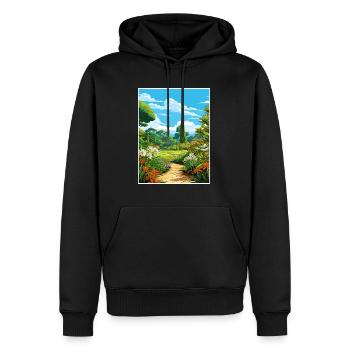 Trebah Garden Cornwall Affiche de voyage Vintage WPA - Sweat à capuche Premium bio Homme - noir - Devant - Nico (187cm)