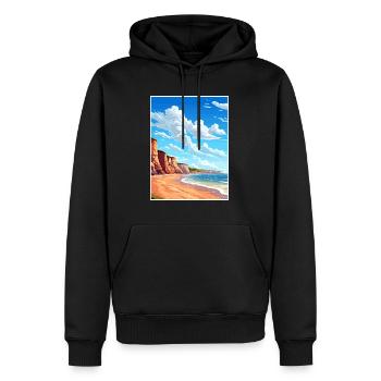 Torquay Cliffs England Vintage Reiseposter WPA - Männer Premium Bio Hoodie - Schwarz - Vorne - Nico (187cm)